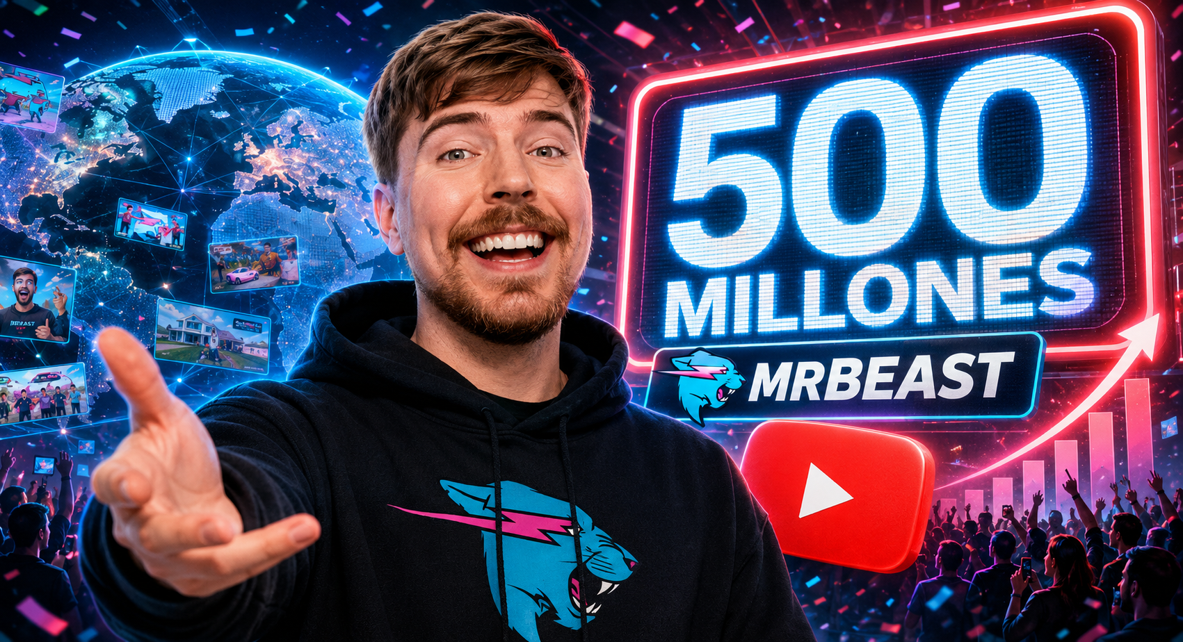MrBeast llega a 500 millones: el youtuber que ya tiene más audiencia que países enteros